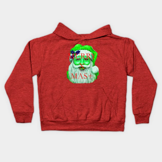 MERRY X MAS with santa claus Kids Hoodie by ZOO OFFICIAL